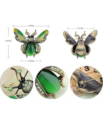 Peridot Crystal Rhinestone Ladybug Fly Insect Fashion Jewelry Brooch Pin Green $12.59 Brooches & Pins