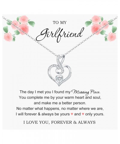 Girlfriend Necklace, Valentines Gifts for Girlfriend, Sterling Silver Infinity Heart Necklace for Girlfriend, I Love You Neck...