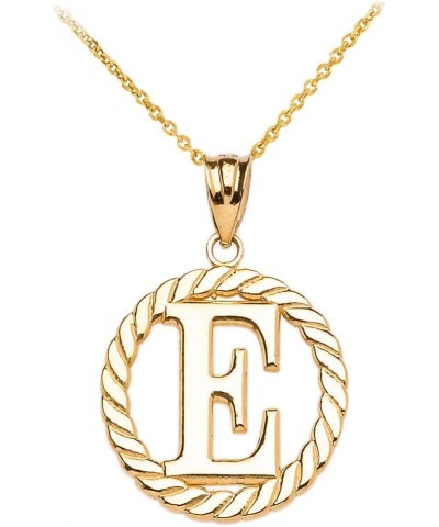 Polished 14k Yellow Gold Personalized Initial "A-Z" Roped Circle Pendant Necklace E $127.09 Necklaces