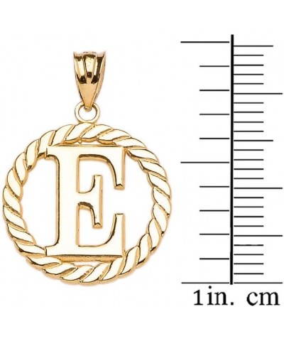 Polished 14k Yellow Gold Personalized Initial "A-Z" Roped Circle Pendant Necklace E $127.09 Necklaces