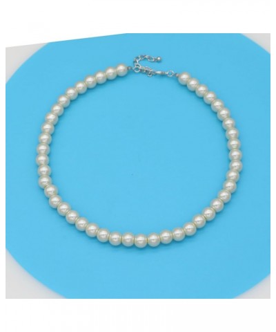 Long Simulated Shell Pearl Strand Necklace For Women 10mm AAA+ Pearl Choker Statement Necklace White $9.00 Necklaces