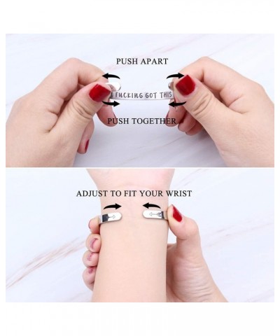 Inspirational Jewelry for Women Cuff Bangle Bracelets Stainless Steel Gifts Engraved Message because I fucking sparkle $13.43...