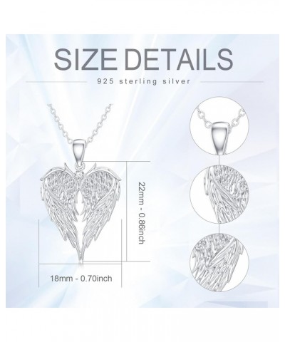 Diamond Angel Wing Necklace for Women in 925 Sterling Silver Type 1 $49.45 Necklaces