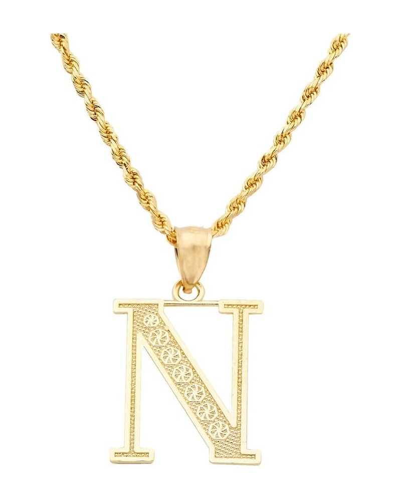 10K Yellow Gold Diamond Cut A to Z Alphabet Initial Letter Charm Pendant (Medium Size) N $51.01 Pendants