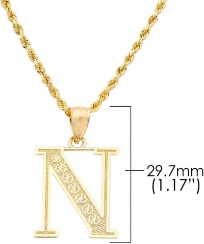 10K Yellow Gold Diamond Cut A to Z Alphabet Initial Letter Charm Pendant (Medium Size) N $51.01 Pendants