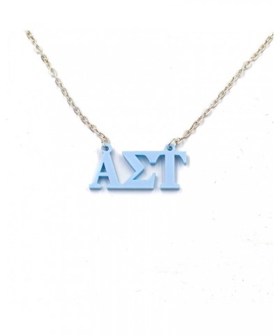 Alpha Sigma Tau Sorority Necklace Pastel Baby Blue $10.32 Necklaces