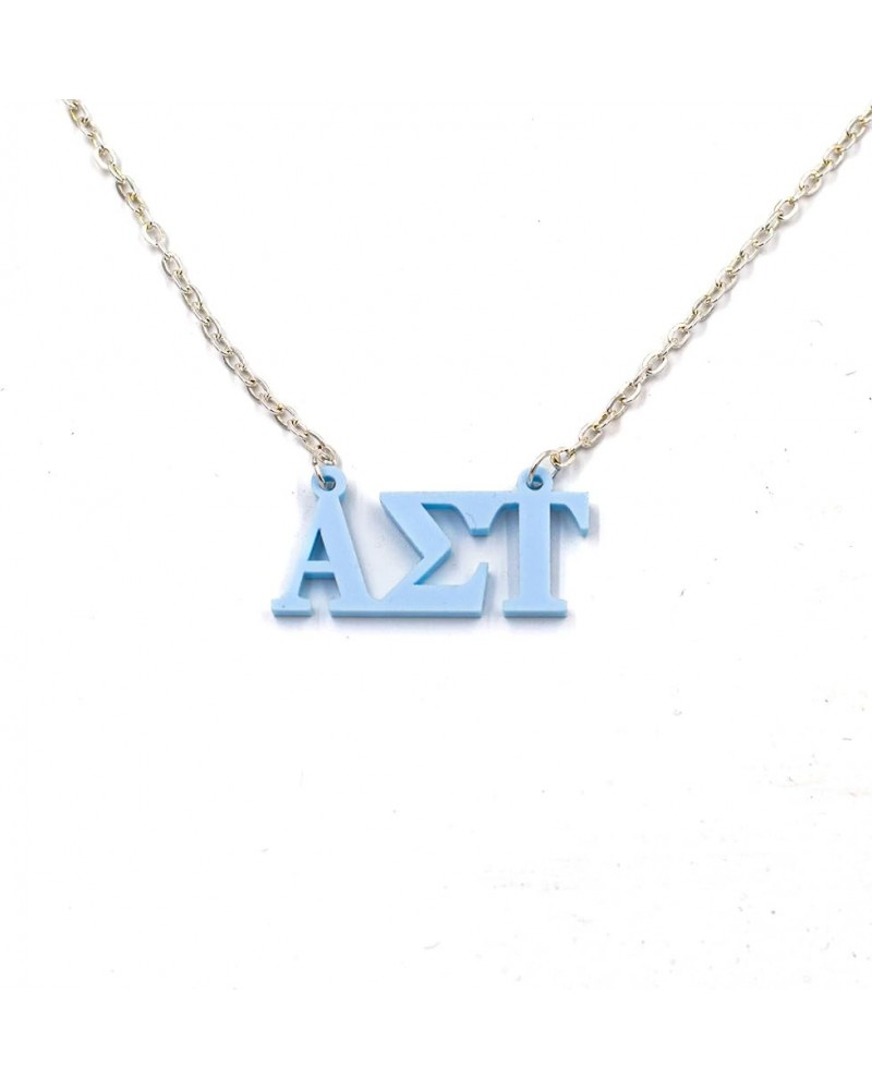 Alpha Sigma Tau Sorority Necklace Pastel Baby Blue $10.32 Necklaces