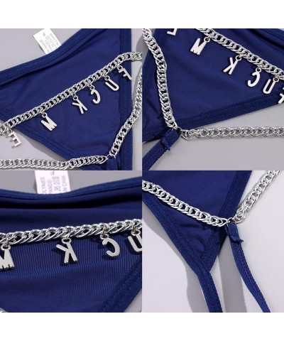 Custom Body Waist Chain for Women Sexy Thong Panties With Name Pendents Personalized Belly Jewelry Gold Silver Color Navy_sil...