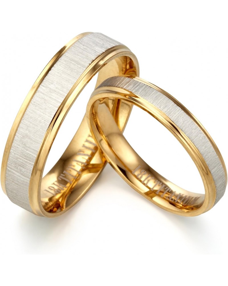 Free Engrave His and Her Groom Bride 18K Yellow Gold P Matching Anniversary Wedding Couple Ring Valentine Day Gift $40.55 Rings