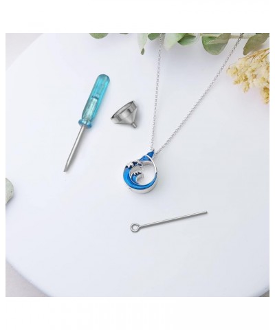 Mothers Day Gifts Necklaces for Women Wave Necklace 925 Sterling Silver Tail Pendant Blue Ocean Necklace Teen Girl Necklaces ...