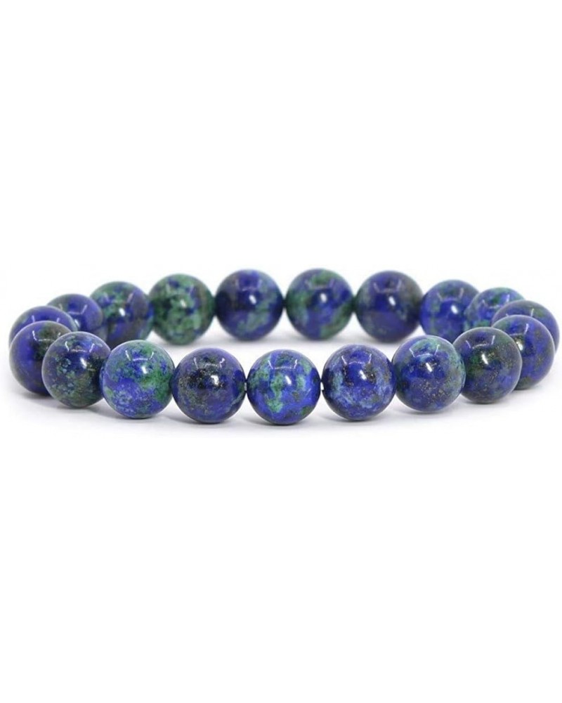 Gem Semi Precious Gemstone 10mm Round Beads Stretch Bracelet 7 Inch Unisex Lapis Chrysocolla $9.66 Bracelets