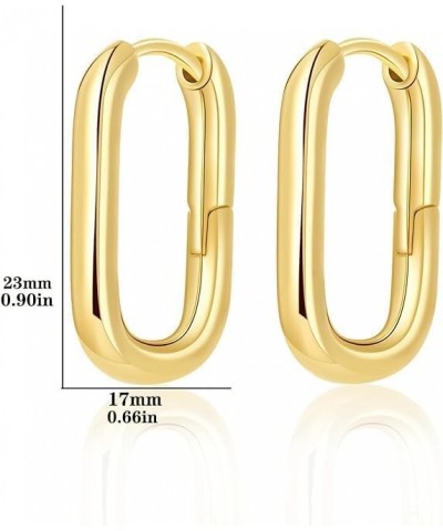 4,5 Pairs Gold Chunky Hoop Earrings Set for Women Girls, Real 14K Gold Plated Twisted Huggie Hoop Earring Hypoallergenic, Thi...