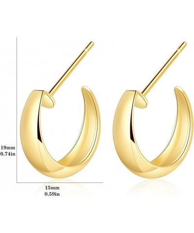 4,5 Pairs Gold Chunky Hoop Earrings Set for Women Girls, Real 14K Gold Plated Twisted Huggie Hoop Earring Hypoallergenic, Thi...