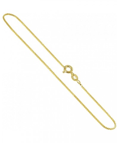 14k Gold over Italian Sterling Silver Vermeil 1mm Box Chain Necklace 24 Inch $15.10 Others