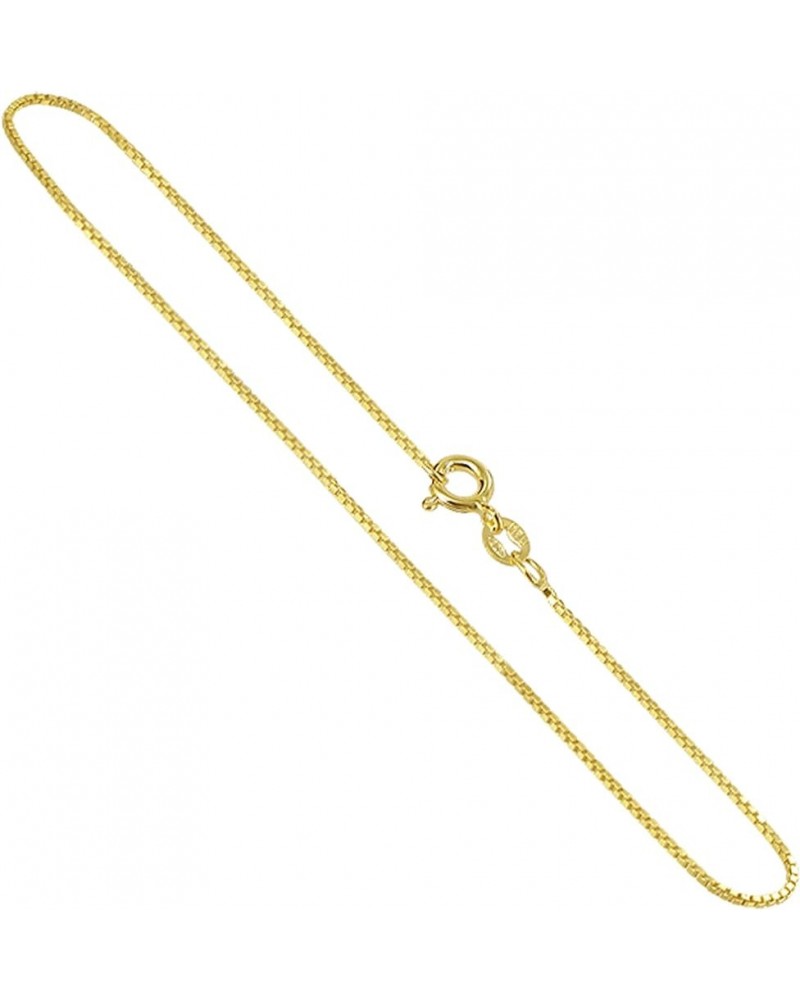 14k Gold over Italian Sterling Silver Vermeil 1mm Box Chain Necklace 24 Inch $15.10 Others