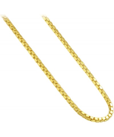 14k Gold over Italian Sterling Silver Vermeil 1mm Box Chain Necklace 24 Inch $15.10 Others