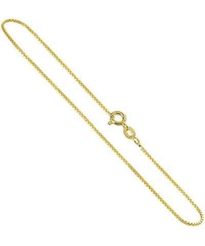 14k Gold over Italian Sterling Silver Vermeil 1mm Box Chain Necklace 24 Inch $15.10 Others