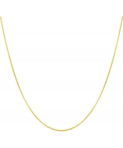 14k Gold over Italian Sterling Silver Vermeil 1mm Box Chain Necklace 24 Inch $15.10 Others