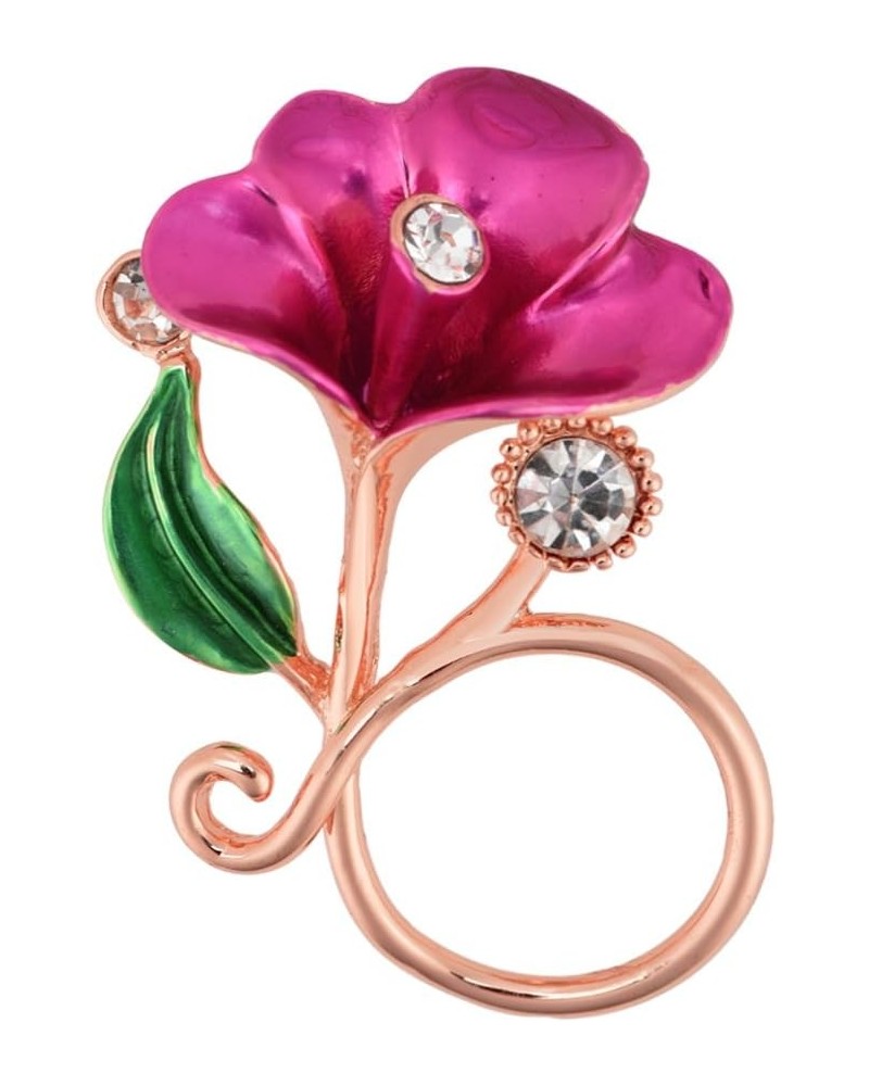 Exquisite Delicate Flower with Crystals Magnetic Eyeglass Holder Brooch Pin rose gold $9.85 Brooches & Pins