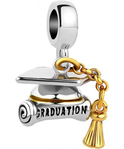 Dangle Graduation Certificate and Cap Charm for Graduate Compatible with Pandora Bracelets Graduation $8.24 Bracelets