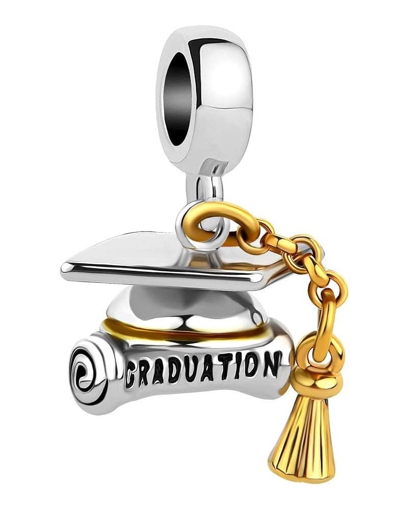 Dangle Graduation Certificate and Cap Charm for Graduate Compatible with Pandora Bracelets Graduation $8.24 Bracelets