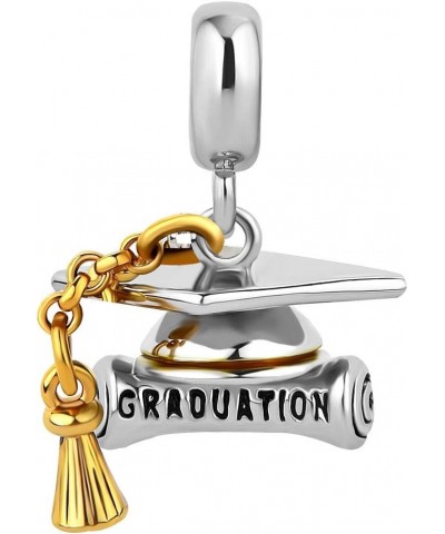 Dangle Graduation Certificate and Cap Charm for Graduate Compatible with Pandora Bracelets Graduation $8.24 Bracelets