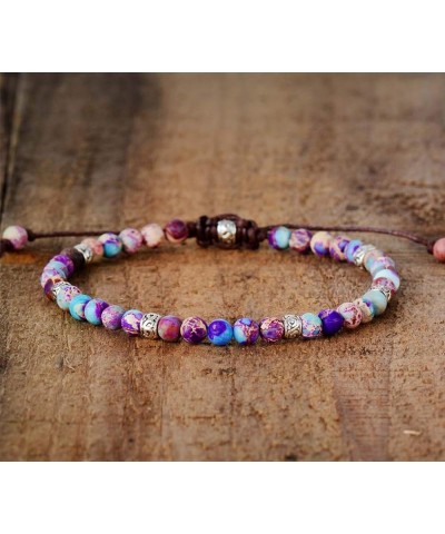 Boho Handmade Natural Stone Wrap Bracelets Turquoises Crystal Beads Bracelet Jewelry Purple Jasper $12.51 Bracelets