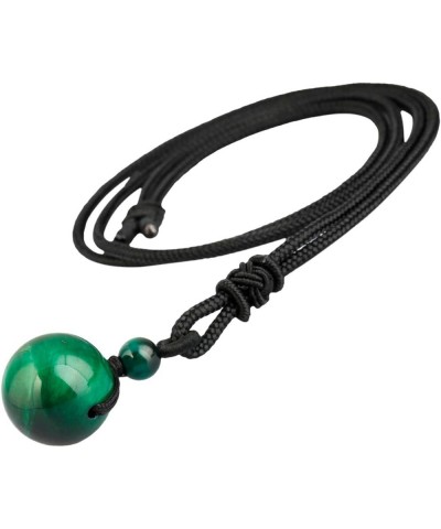 Stone Bead Pendant Necklace Amulet Reiki Healing Crystal with Nylon Cord Handmade Jewelry for Women Green $10.79 Necklaces