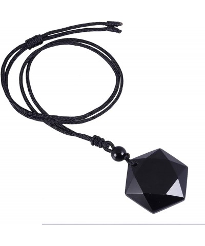 Star of David Hexagram Pendant Necklace for Women Men, Healing Crystal Amulet Stone Pendant with Adjustable Cord 18-28 Inches...