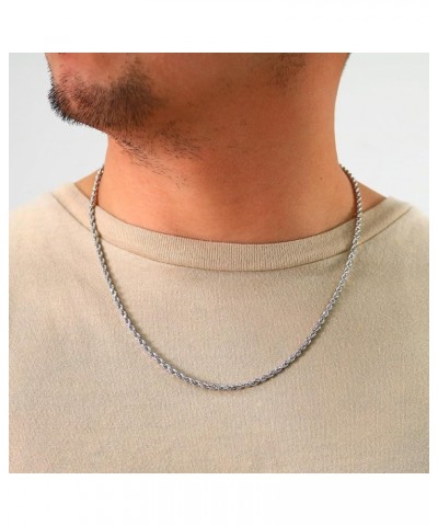 10k White Gold 3mm Rope Chain Diamond Cut Pendant Necklace, Mens Womens Lobster Clasp 16" 18" 20" 22" 24" 26" 28" 30 20 $126....