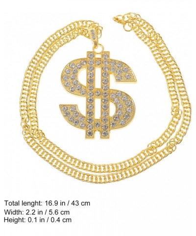 2 Pieces Money Chain Dollar Sign Necklaces Hip Hop Pendant Chain Jewelry for Men Women Bar Party Gold Silver $9.68 Necklaces