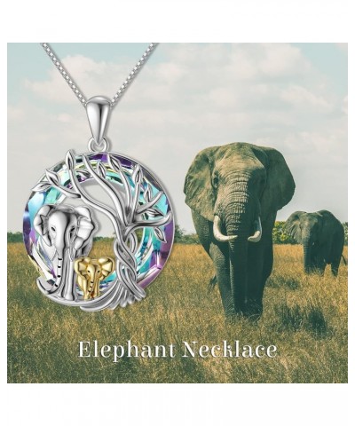 Elephant Necklace 925 Sterling Silver Tree of Life Pendant Necklace Birthday Mother's Day Jewelry Mother Daughter Elephant Gi...