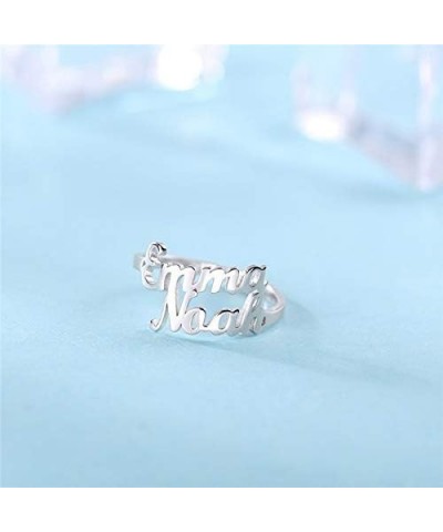 Personalized Name Ring Custom Name Plate Stacking Ring Engrave One Two Three Four Names Initial Ring for Women Men Girl sterl...