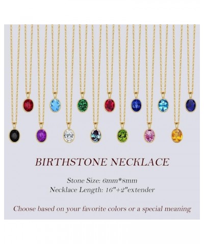 Layered Birthstone Necklaces for Women Girls, 14K Gold Plated Layering Chain Necklaces 1.5CT Gemstone Pendant Birthstone Neck...