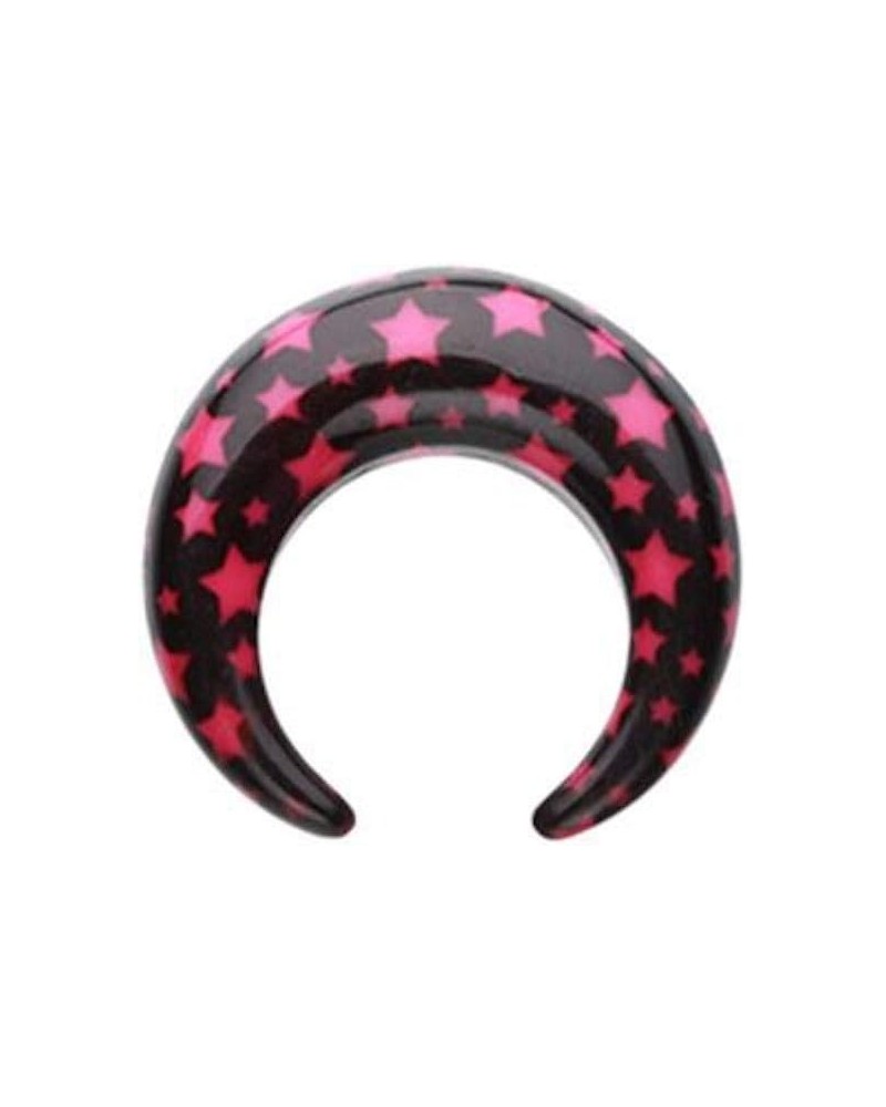 Starry Night Acrylic Ear Gauge Buffalo Taper 4 GA (5mm), Pink $10.61 Body Jewelry