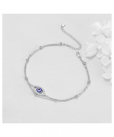 Evil Eye/Moon Star/Cross/Dragonfly/Sea Turtle Ankle Bracelets for Women 925 Sterling Silver Adjustable Anklets Jewelry Gifts ...