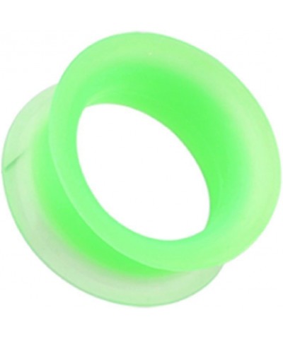 Ultra Thin Flexible Silicone Ear Skin Double Flared Ear Gauge Tunnel Plug (Sold by Pair) 3/4", Green $8.69 Body Jewelry