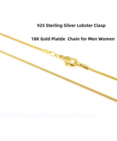 925 Sterling Silver Chain for Men Women Rope Chain Lobster Clasp 18K Gold Plated 2.5mm Silver Necklace Chain 18-26 Inches 22 ...