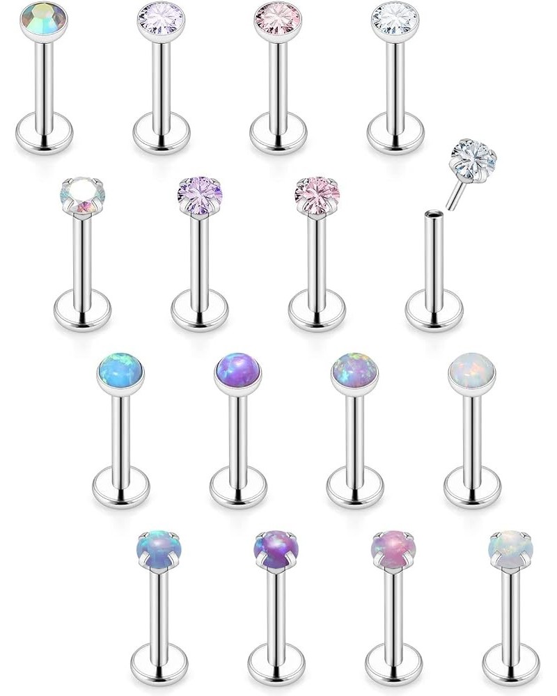 20G 18G 16G Push in Lip Rings Stainless Surgical Steel Labret Jewelry Monroe Lip Rings Nail Cartilage Tragus Helix Earrings S...