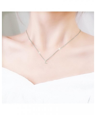 Initial Necklace Silver Personalized Letter Necklace Chain Dainty Jewelry Gifts For Women Girlfriend Anniversary L 200.0 Mill...