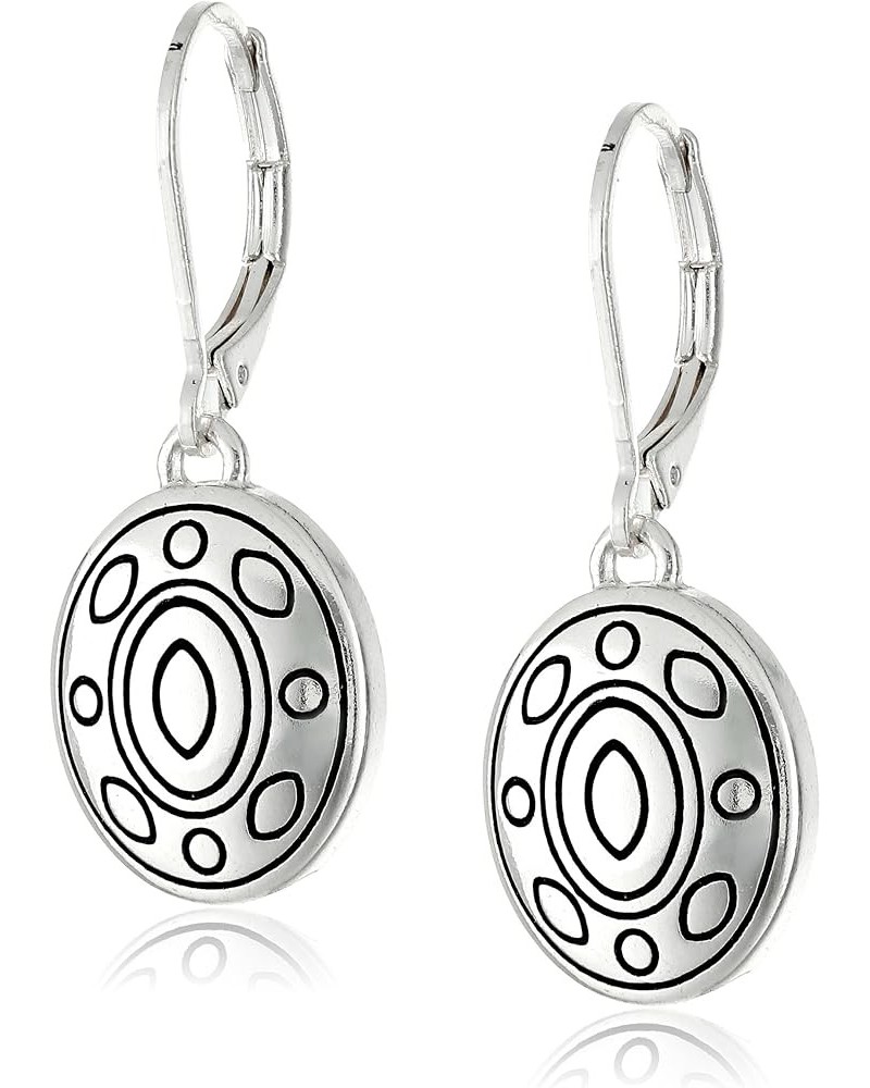 Napier Global Beat Silvertone Leverback Drop Earrings Silver $7.48 Earrings