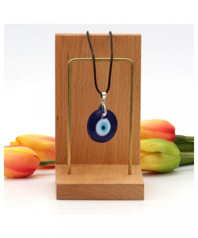 Evil Eye Pendant Necklace Glass Leather Rope Chain Turkish Protect Lucky Necklace for Women Men with Gold One $6.29 Necklaces