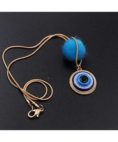 Evil Eye Pendant Necklace Glass Leather Rope Chain Turkish Protect Lucky Necklace for Women Men with Gold One $6.29 Necklaces