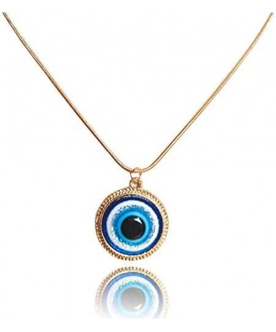 Evil Eye Pendant Necklace Glass Leather Rope Chain Turkish Protect Lucky Necklace for Women Men with Gold One $6.29 Necklaces