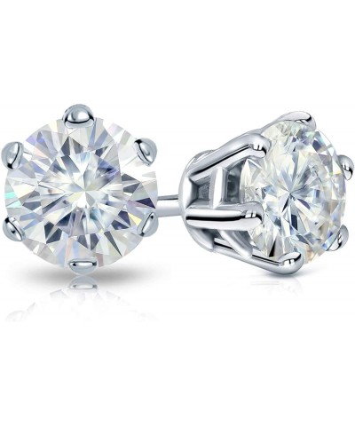 1 to 7 Carat Moissanite Round Stud Earrings for Women in 14k Gold (J-K, TGW) 6-Prong Set Screw Back White Gold 4.0 carats $29...