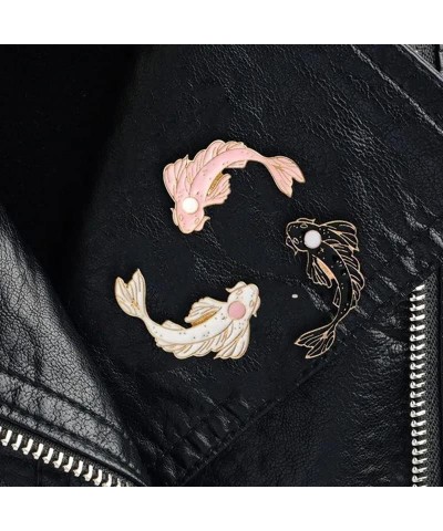 4Pcs Yin and Yang Koi Pin Japanese Koi Brooch Enamel Needle Denim Jacket Lapel Brooch Badge Animal Brooch $6.16 Brooches & Pins