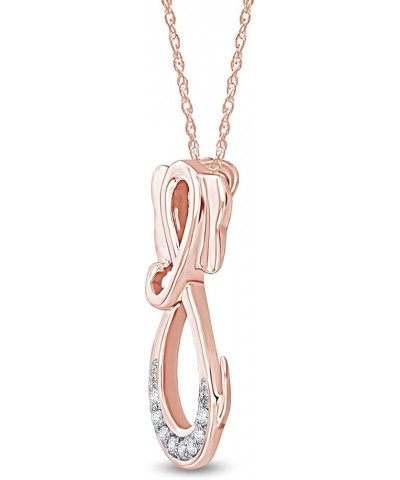 White Natural Diamond Infinity Elephant Pendant Necklace in 14k Gold Over Sterling Silver (0.1 Ct) rose-gold-plated-silver $5...