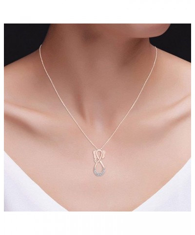 White Natural Diamond Infinity Elephant Pendant Necklace in 14k Gold Over Sterling Silver (0.1 Ct) rose-gold-plated-silver $5...