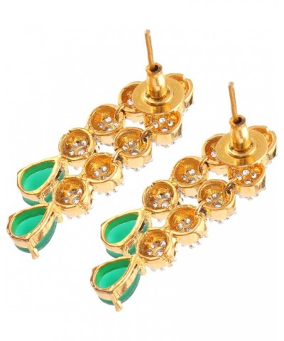 Necklace Set Ad Cz Gold Plated Two Tone Multi-Stones Indian Jewelry For Women & Girls Green Emerald $28.59 Jewelry Sets