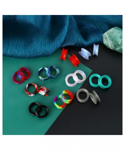 20 PCS Thin Silicone Ear Gauges for Ear Silicone Ear Plugs Gauge Tunnels Double Flared Flexible Tunnel Ear Silicone Tunnel Ea...